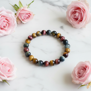 Golden Brown, Red & Blue Tiger’s Eye Bracelet – Protection, Strength & Balanced Energy - Heavenly Crystals Online