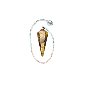 Golden Brown Tiger’s Eye Faceted Pendulum with Velvet Pouch – Confidence, Protection & Grounded Insight - Heavenly Crystals Online