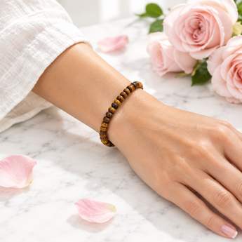 Golden Brown Tiger’s Eye Rondelle Bracelet – Protection, Courage & Grounding Energy - Heavenly Crystals Online