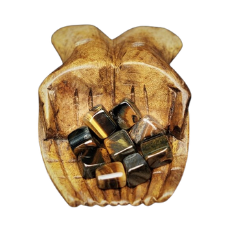 Golden Brown Tigers Eye Square Medium Tumbled Stone - Protection, Strength & Grounding - Heavenly Crystals Online