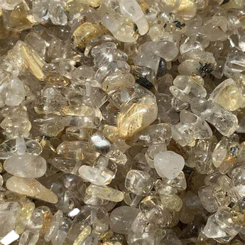 Golden Rutilated Quartz Chips (100g) Pouch for Divine Connection - Heavenly Crystals Online