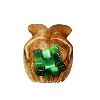 Green Cat’s Eye Tumbled Stone (Man‑Made) – Balance, Focus & Heart Energy - Heavenly Crystals Online