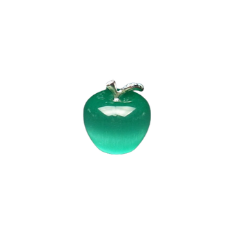 Green Cats Eye Apple (man-made) - Heavenly Crystals Online