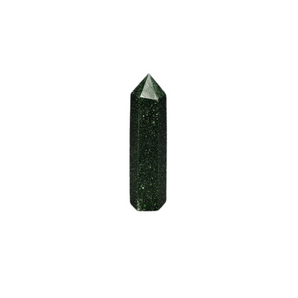 Green Goldstone Generator Point (80g) – Manmade Copper‑Infused Glass for Confidence, Growth & Positive Energy - Heavenly Crystals Online
