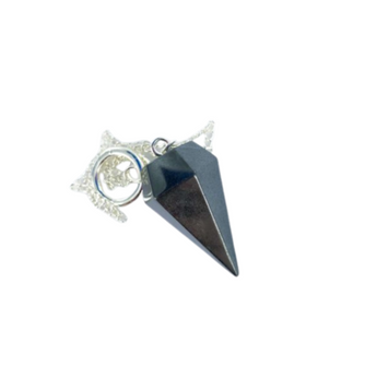 Hematite Pendulum with Velvet Pouch - Grounding & Protection - Heavenly Crystals Online