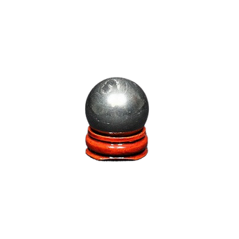 Hematite Sphere with Wooden Stand – Grounding, Protection & Strengthening Energy - Heavenly Crystals Online