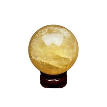 Honey Gold Calcite Sphere (487g) - Confidence, Clarity & Uplifting Solar Energy - Heavenly Crystals Online
