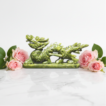 Jade Dragon Carving (413g) – Prosperity, Protection & Ancient Wisdom - Heavenly Crystals Online
