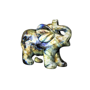 Labradorite Elephant (314g) – Intuition, Protection & Mystical Transformation - Heavenly Crystals Online