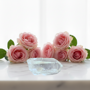 Lemurian Quartz Transmitter Wand (103g) - Channeling Faces for Ancient Wisdom, Clarity & Higher Guidance - Heavenly Crystals Online