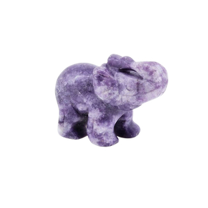 Lepidolite Elephant (51g) Calming Energy, Emotional Balance & Gentle Protection - Heavenly Crystals Online
