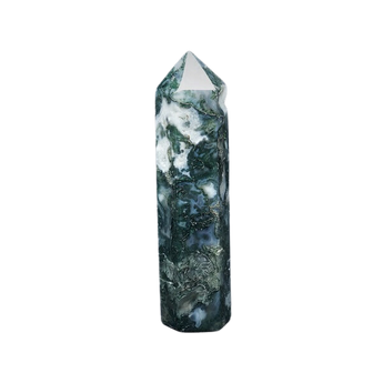 Moss Agate Generator Point (161g) – Grounding, Growth & Emotional Balance - Heavenly Crystals Online