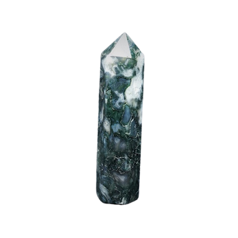 Moss Agate Generator Point (161g) – Grounding, Growth & Emotional Balance - Heavenly Crystals Online