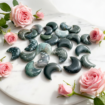 Moss Agate Moon – Growth, Abundance & Heart‑Healing - Heavenly Crystals Online