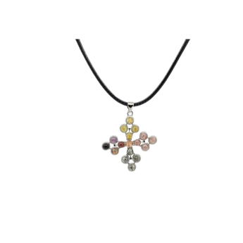 Multi-Gemstone Cross Pendant for Balance & Protection | Crystal Necklace - Heavenly Crystals Online