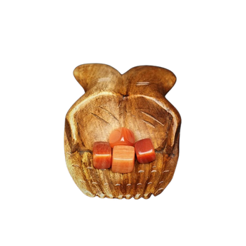 Orange Cat’s Eye Tumbled Stone (Man-Made) – Confidence, Creativity & Positive Energy - Heavenly Crystals Online
