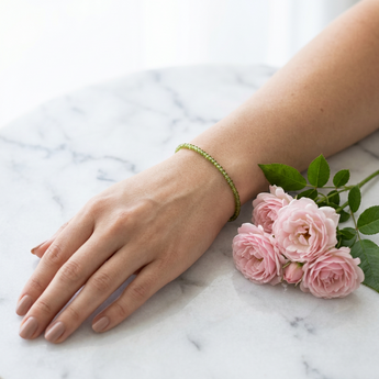 Peridot Natural Rondelle Bracelet - Abundance & Prosperity - Heavenly Crystals Online