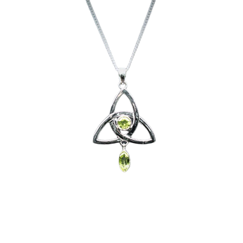 Peridot Pendant in 925 Sterling Silver with chain - Emotional balance, Heart chakra & Clarity and renewal - Heavenly Crystals Online