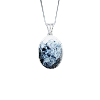 Pietersite Oval Faceted Pendant in 925 Sterling Silver with Chain (A) - Spiritual awakening, Clarity and Focus - Heavenly Crystals Online