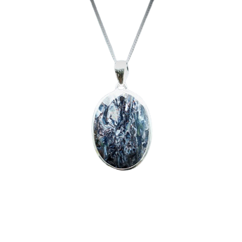 Pietersite Oval Faceted Pendant in 925 Sterling Silver with Chain (B) - Spiritual awakening, Clarity and Focus - Heavenly Crystals Online
