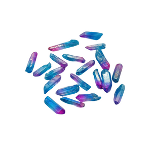 Pink & Blue Aura Quartz Gridding Points (50g) in Organza Pouch - Joy, Calm & High‑Vibration Energy - Heavenly Crystals Online