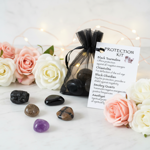 Protection Crystal Kit – Energy Shielding, Grounding & Spiritual Safety - Heavenly Crystals Online