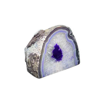 Purple Agate Cave Candle Holder include tealight candle (1.397kg) Calm, Protection & Ambient Glow - Heavenly Crystals Online