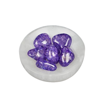 Purple Fire & Ice Quartz Tumble Stone – Intuition, Clarity & High‑Vibration Energy - Heavenly Crystals Online