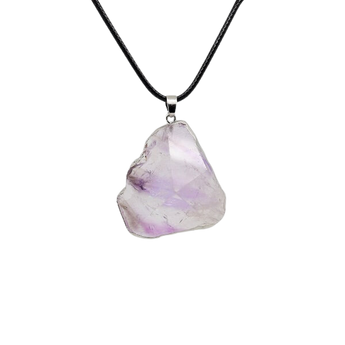 Purple Fluorite Pendant on Black Cord for Intuition & Clarity Crystal Necklace - Heavenly Crystals Online