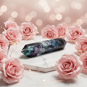 Rainbow Fluorite Double Terminated Massage Wand (513g) – Clarity, Focus & Energy Alignment - Heavenly Crystals Online