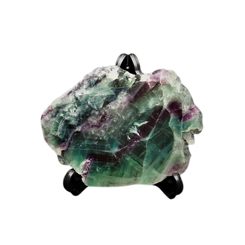 Rainbow Fluorite Slice with stand (552g) - Clarity, Focus & High‑Vibration Display Piece - Heavenly Crystals Online