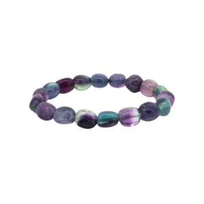 Rainbow Fluorite Tumble Bracelet - Intuition, Harmony & Energy Flow - Heavenly Crystals Online