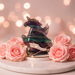 Rainbow Fluorite Winged Unicorn (455g) – Intuition, Clarity & Magical Transformation - Heavenly Crystals Online