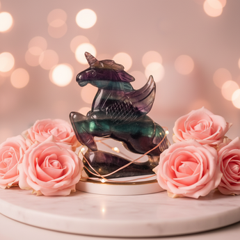 Rainbow Fluorite Winged Unicorn (455g) – Intuition, Clarity & Magical Transformation - Heavenly Crystals Online