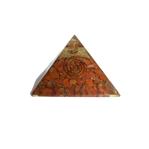 Red Jasper & Clear Quartz Orgonite Pyramid – Strength, Grounding & Energy Amplification - Heavenly Crystals Online