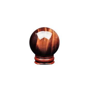 Red Tigers Eye Sphere with wooden stand (123g) – Motivation, Confidence & Energising Focus - Heavenly Crystals Online