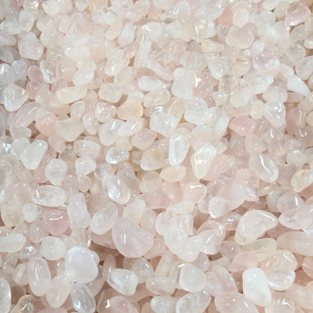Rose Quartz Chips (100g) in Organza Bag - Self-Love Soothing Energy - Heavenly Crystals Online