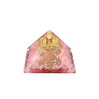 Rose Quartz, Clear Quartz, Metatron’s Cube & Copper Orgonite Pyramid (205g) – Love, Clarity, Protection & Higher‑Realm Alignment - Heavenly Crystals Online