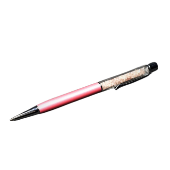 Rose Quartz Crystal Pen with Velvet Pouch - Heavenly Crystals Online