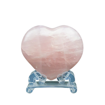 Rose Quartz Heart (830g) with stand – Love, Compassion & Emotional Healing - Heavenly Crystals Online