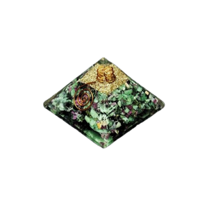 Ruby Zoisite, Clear Quartz, Copper Orgonite Pyramid - 141 grams