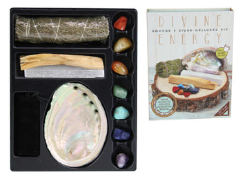 Sage and Stone - Palo Santo Smudge and Stone Wellness Kit (Colour Box) - Heavenly Crystals Online