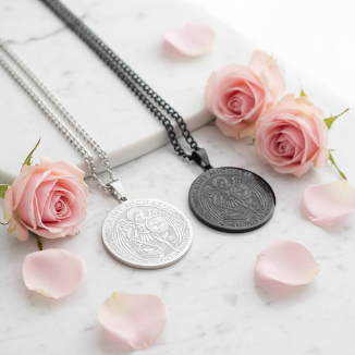 Saint Michael Protect Us Pendant – Stainless Steel Necklace - Heavenly Crystals Online