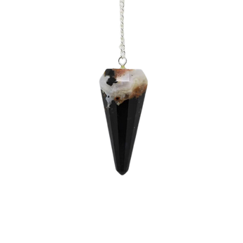 Sardonyx Faceted Pendulum with Velvet Pouch – Strength, Protection & Grounded Insight - Heavenly Crystals Online