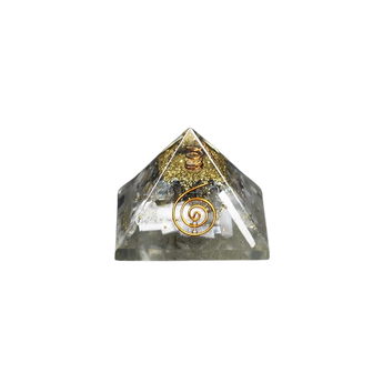 Selenite, Labradorite, Clear Quartz & Copper Orgonite Pyramid – Cleansing, Intuition, Clarity & Energetic Protection - Heavenly Crystals Online