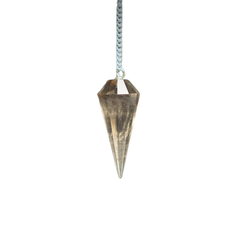 Smoky Quartz Faceted Pendulum with Velvet Pouch – Protection, Grounding & Clear Guidance - Heavenly Crystals Online