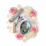 Smudge Pack - Abalone Shell, White Sage, Selenite & Palo Santo - Heavenly Crystals Online
