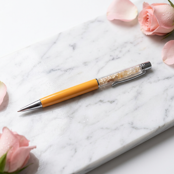 Sunstone Crystal Pen with Velvet Pouch – Manifestation, Confidence & Creative Writing Tool - Heavenly Crystals Online
