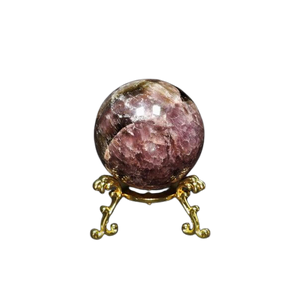 Super Seven Sphere with Wooden Stand (183g) - High‑Vibration Crystal for Healing, Intuition & Protection - Heavenly Crystals Online