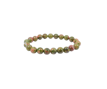 Unakite Jasper Bracelet (8mm) Emotional healing & heart chakra support - Heavenly Crystals Online